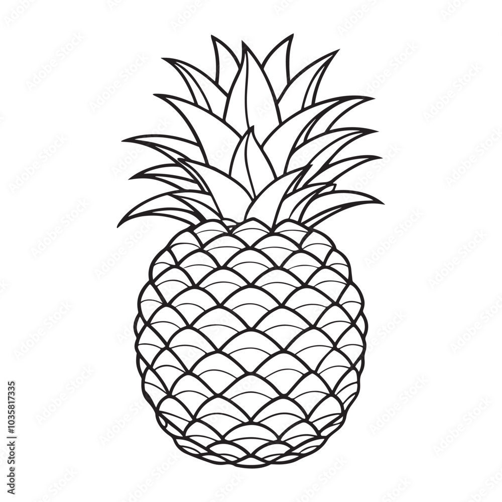 Vector silhouette image of a Pineapple on a white background Vector silhouette image of a Pineapple on a white background