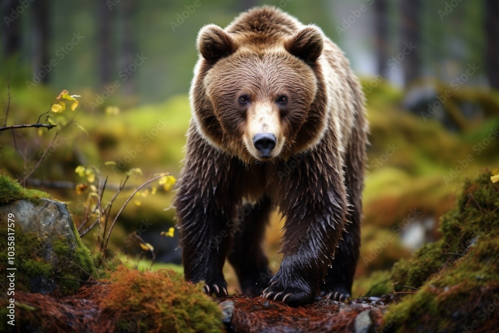 Wild brown bear adult male,ai generated Wild brown bear adult male,ai generated