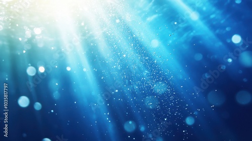 Mesmerizing underwater light rays and bubbles