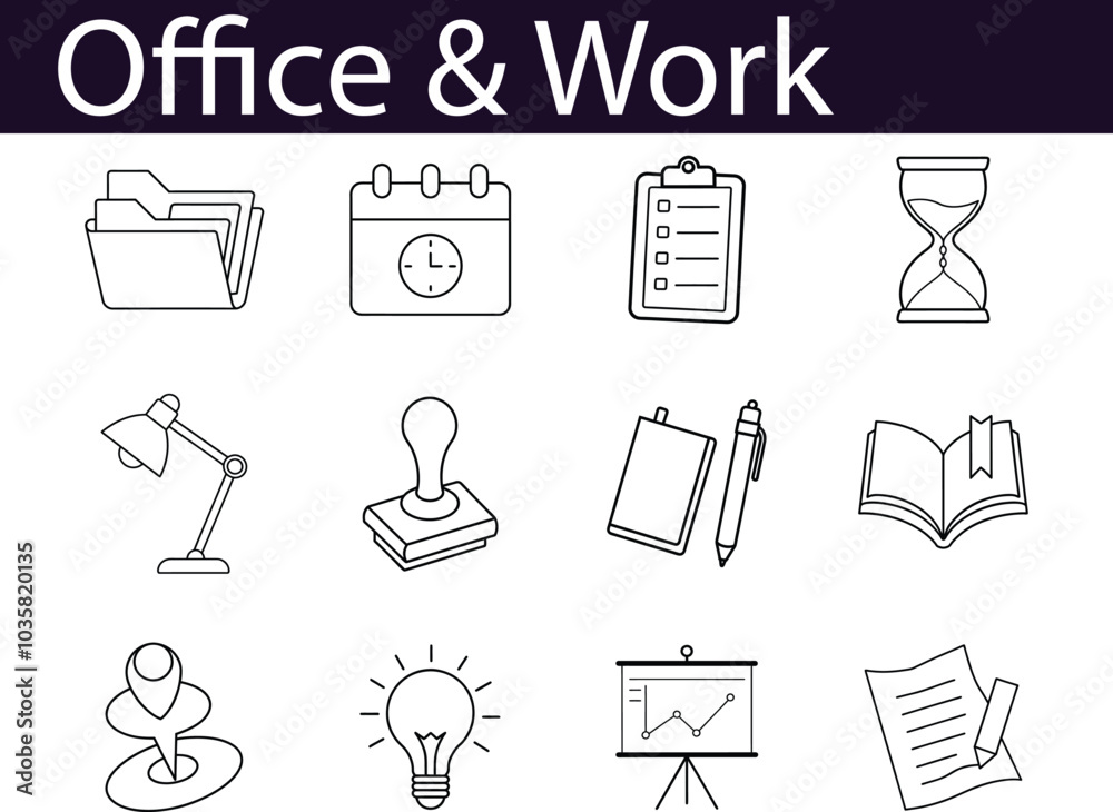 Office & Work Icon Set for Productivity Office & Work Icon Set for Productivity