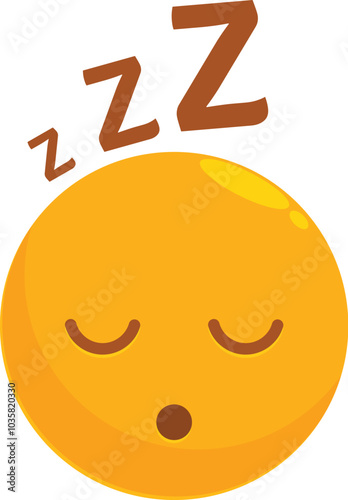 Yellow emoji with closed eyes and a slightly open mouth is taking a peaceful nap