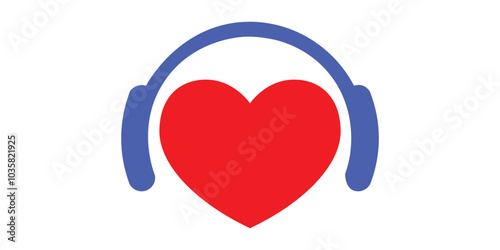 Romantic heart shaped DJ composition icon