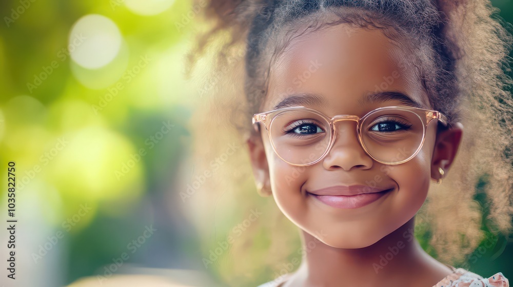 Smiling Girl with Glasses in Natural Light Smiling Girl with Glasses in Natural Light