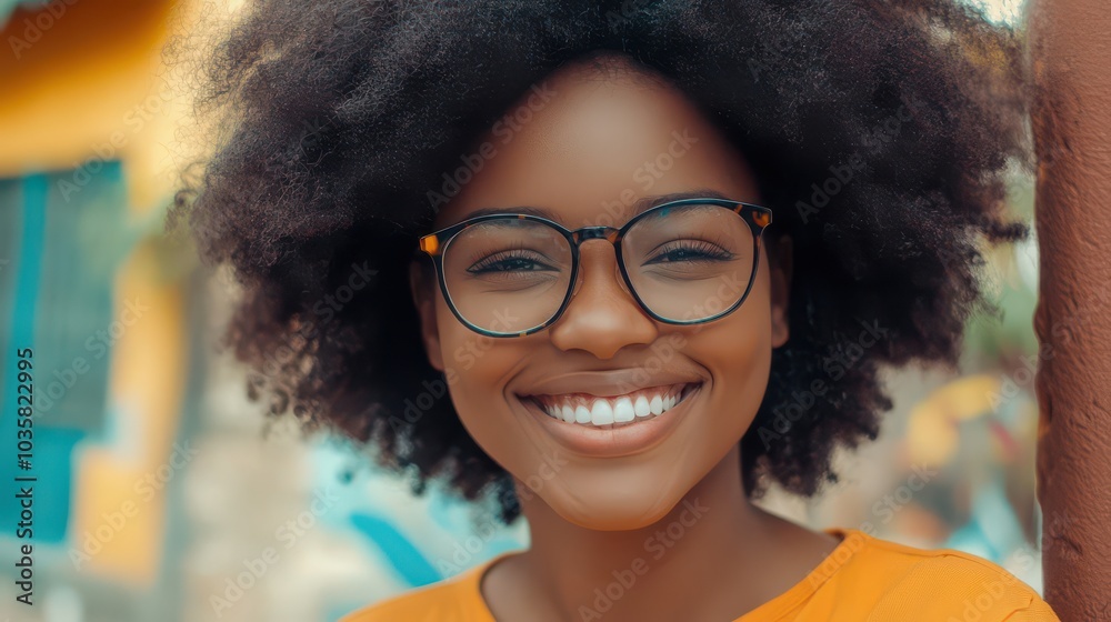 Joyful Woman Smiling with Glasses Joyful Woman Smiling with Glasses