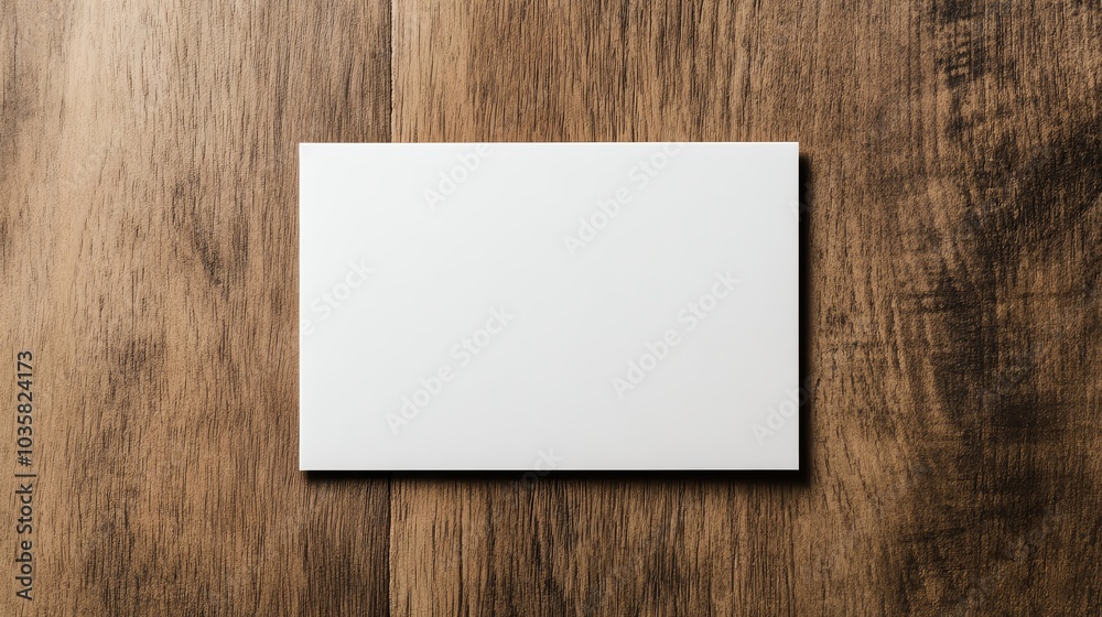 Blank business card on a wooden surface, ideal for branding or design mockups. Blank business card on a wooden surface, ideal for branding or design mockups.