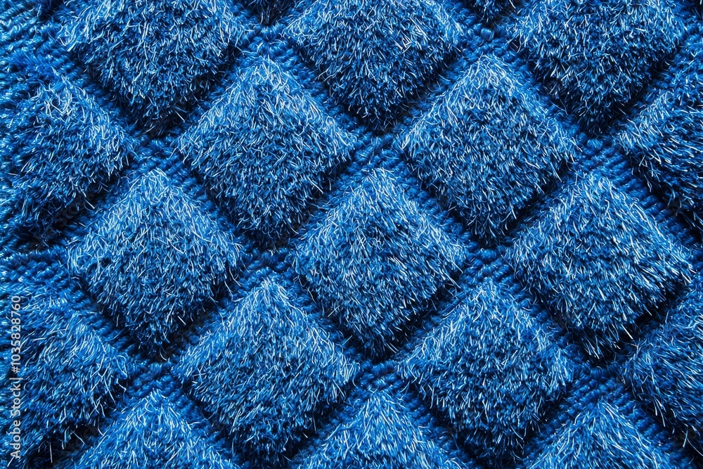 Fototapeta premium Close-up of a Blue Fabric with a Textured Pattern