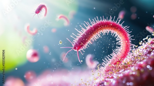 A visual representation of the life cycle of a parasitic worm, depicting its stages of development within a human host.