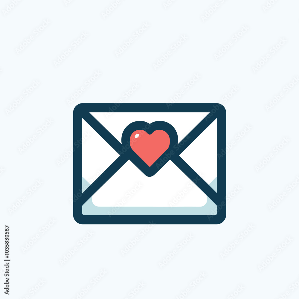 Heart envelope icon love communication in modern digital design Heart envelope icon love communication in modern digital design