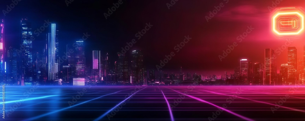 Temporal grid, floating holograms, neon accents, cyberpunk cityscape Temporal grid, floating holograms, neon accents, cyberpunk cityscape