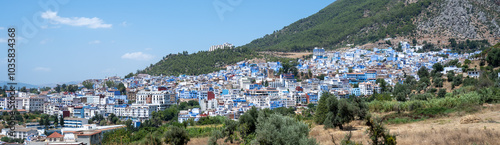 Wallpaper Mural Panorama and cityscape of Chefchaouen, Morocco. Torontodigital.ca