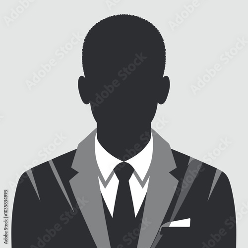 Silhouette of a professional man in suit against gray background