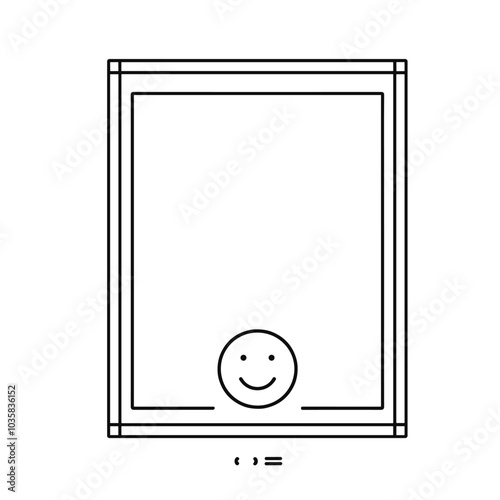 Minimalist tablet outline with smiley face design