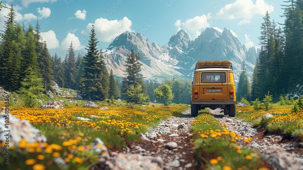 A family going on a road trip in a car. A family going on a road trip in a car.