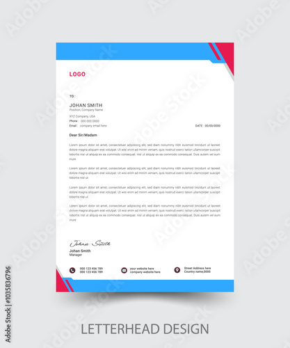 Letterhead Design, Modern Business Letterhead Design Template.