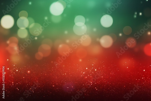 Blurred abstract christmas background with green red christmas lights