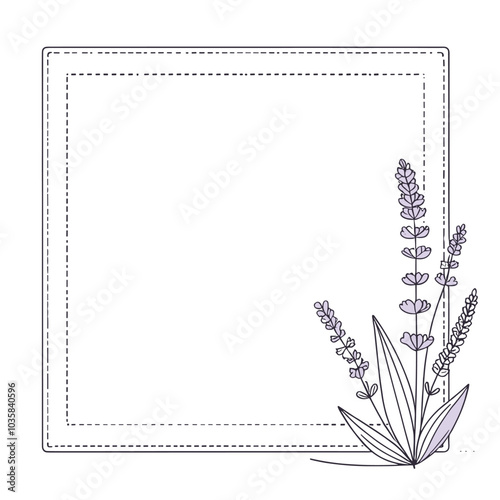 Minimalist lavender frame design for elegant invitations and stationery