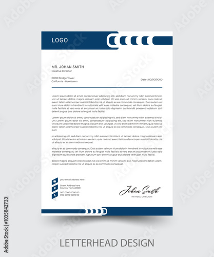 Letterhead Design, Modern Business Letterhead Design Template.