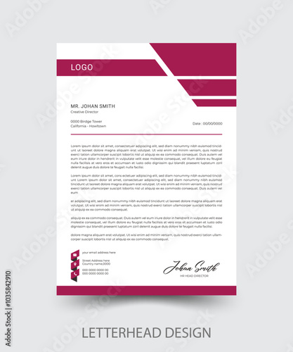 Letterhead Design, Modern Business Letterhead Design Template.