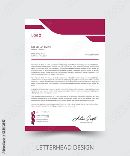 Letterhead Design, Modern Business Letterhead Design Template.