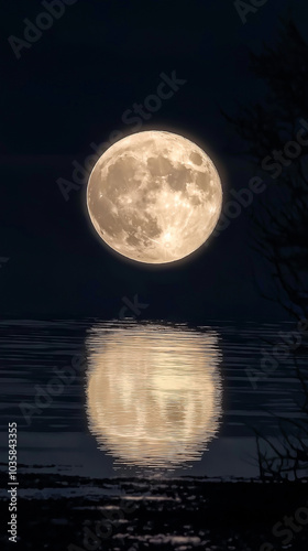 Fotografie full moon over water