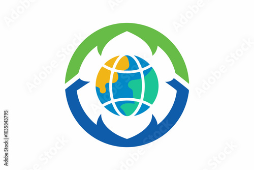 Creative Vector Illustration Global Partnership Logo