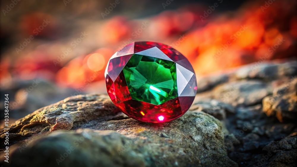 Luxurious gemstone on rocky surface Luxurious gemstone on rocky surface