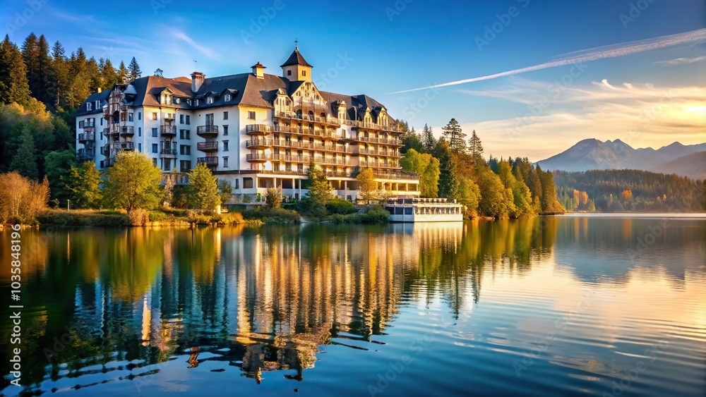 Luxurious hotel on the lake with stunning views Luxurious hotel on the lake with stunning views