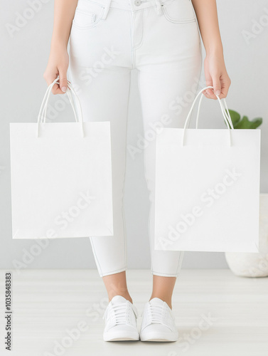 woman holding shopping bags