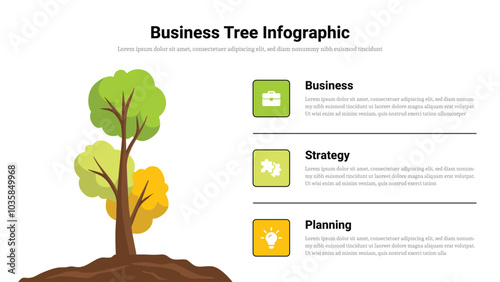 Tree infographic presentation layout fully editable.