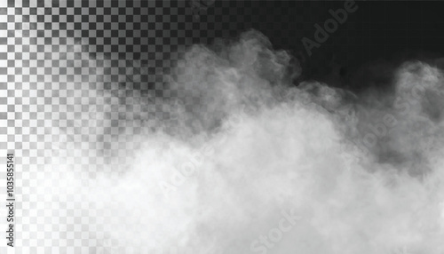 PSD Fog or smoke isolated transparent background. White cloudiness, mist, smog, dust, vapor PNG 22