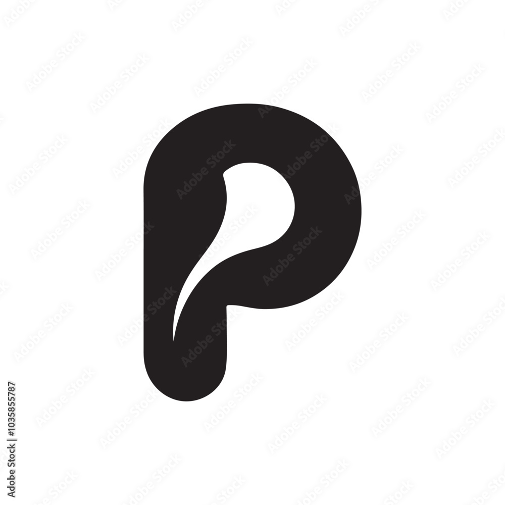 creative letter P silhouette vector logo icon creative letter P silhouette vector logo icon
