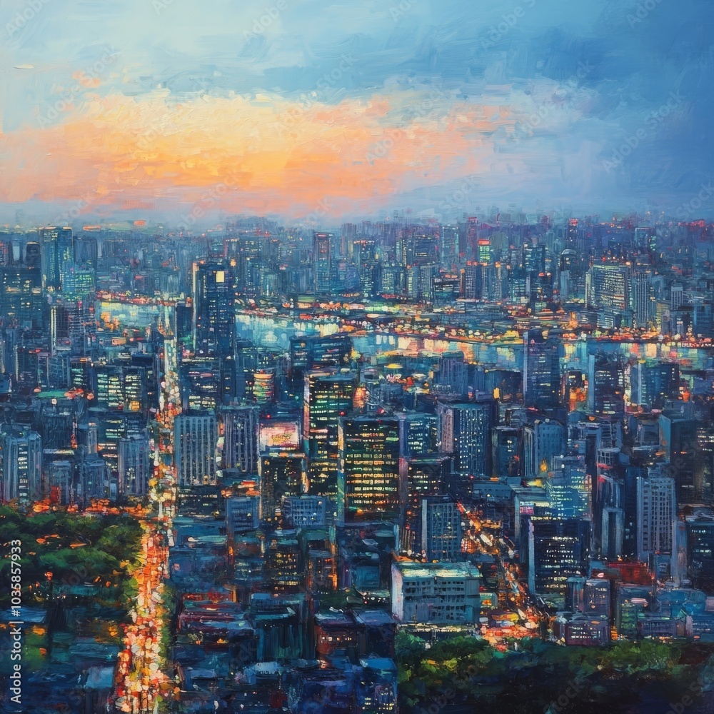 Fototapeta premium Seoul skyline, South Korea