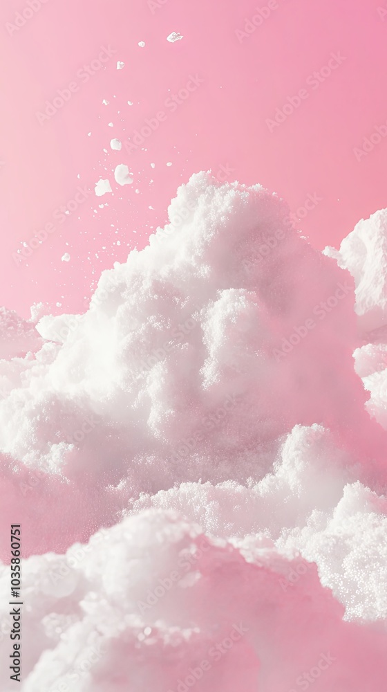Abstract White Clouds Against a Pink Background Abstract White Clouds Against a Pink Background
