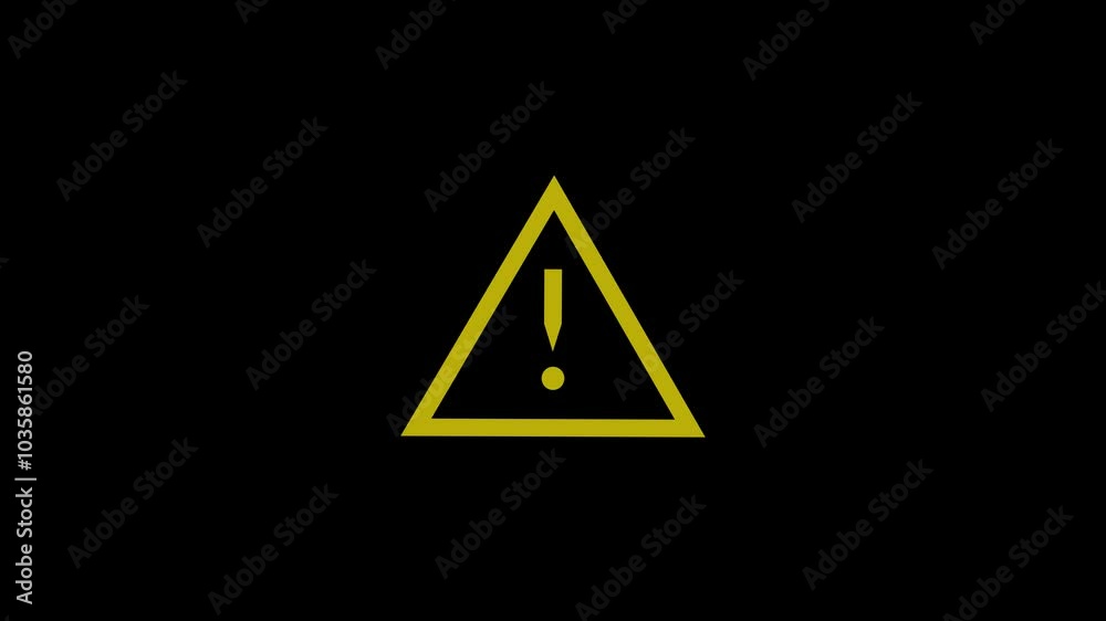glowing black background trangular warning symbol incenter .exclamation mark indicate caution or alartness warning message . glowing black background trangular warning symbol incenter .exclamation mark indicate caution or alartness warning message .