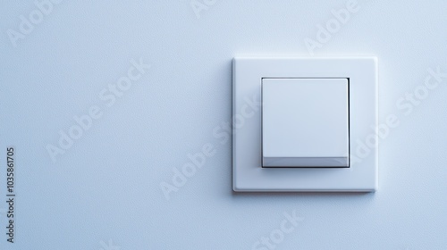 A simple light switch mounted on a smooth wall, positioned to the right, demonstrating minimalistic design in a modern interior setting