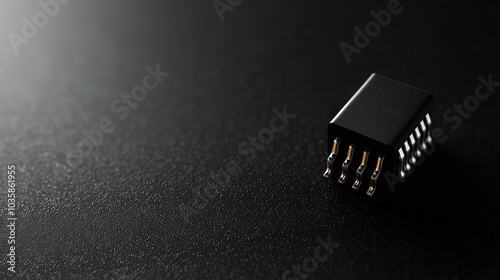 A single effective transistor positioned on a smooth surface highlighting its electronic components for educational purposes photo