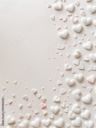 white hearts on a white background