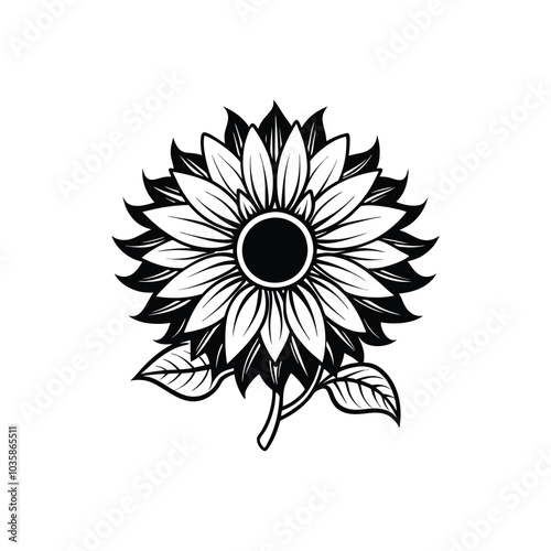 sunflower vector art silhouette illustration design 