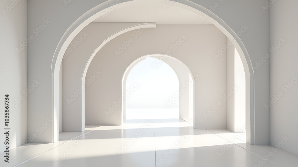 Architectural design features abstract background with arched interior in 3d rendering style. Architectural design features abstract background with arched interior in 3d rendering style.