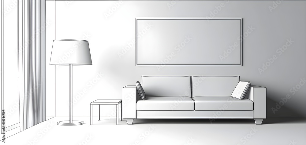 Modern living room with minimalistic furniture and decor, featuring white walls and natural light. Modern living room with minimalistic furniture and decor, featuring white walls and natural light.