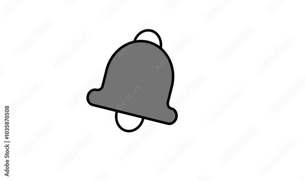 Bell icon animation with white color background. Bell icon animation with white color background.