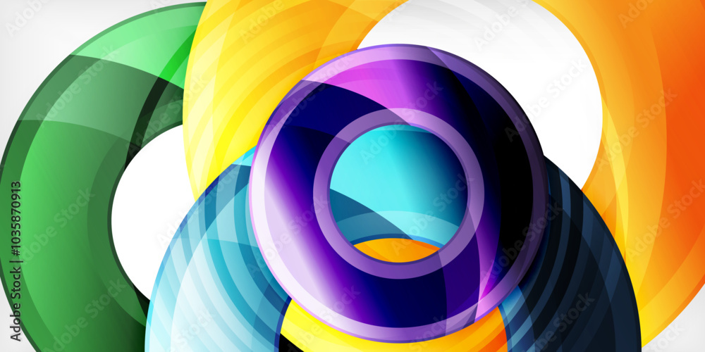 Bright colorful circles with light effects. Abstract background Bright colorful circles with light effects. Abstract background