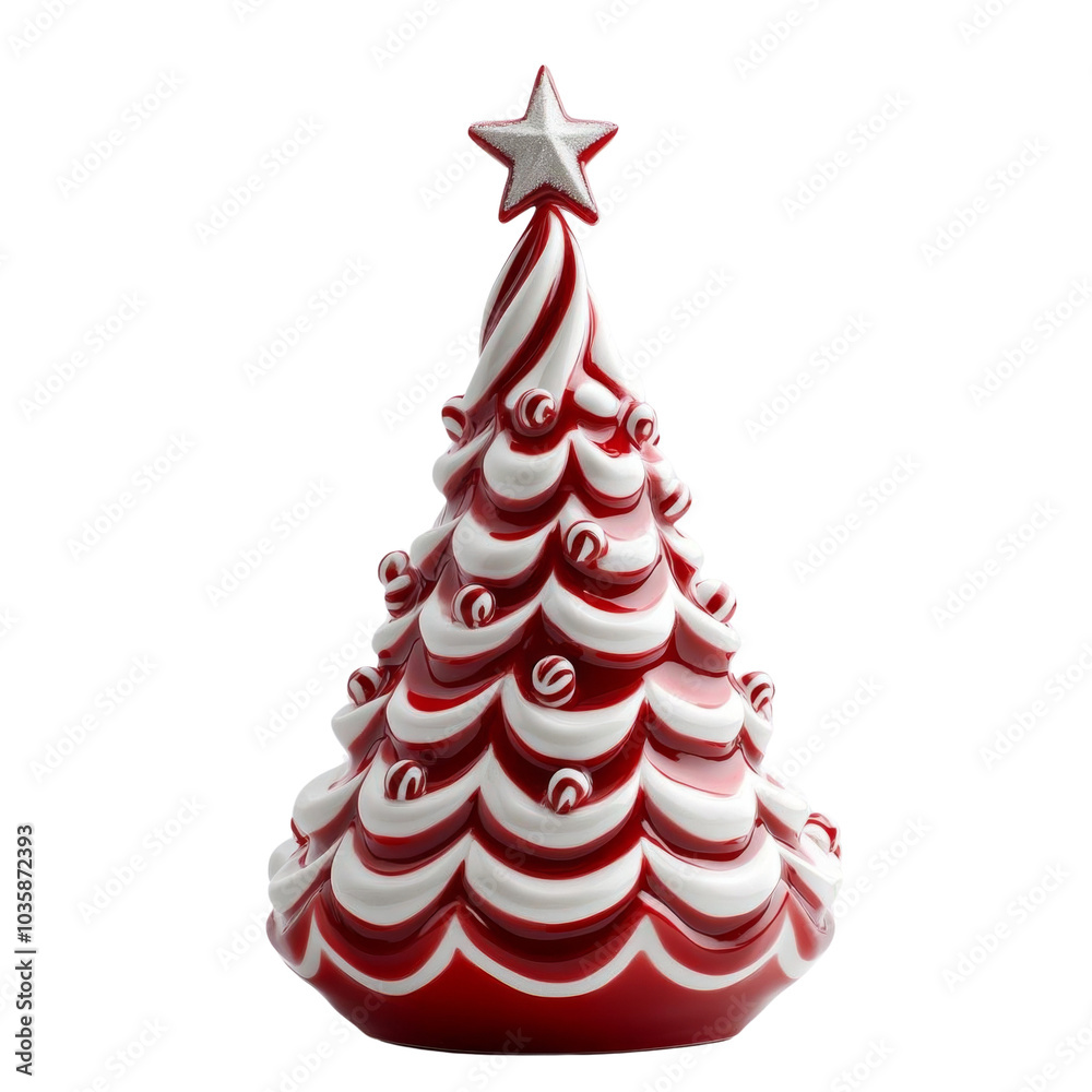 Stylish red and white Christmas tree decoration