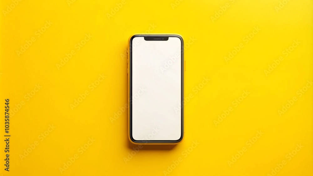Phone with empty on yellow background, space for text
Phone with empty on yellow background, space for text
