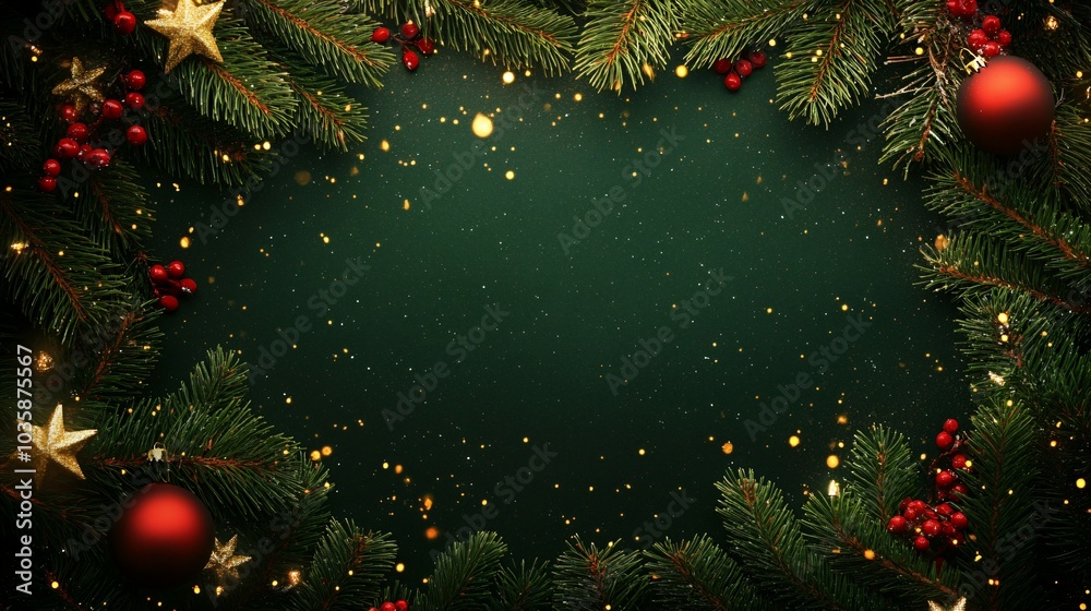 Green backgraund for Christmas and New Year celebration Green backgraund for Christmas and New Year celebration