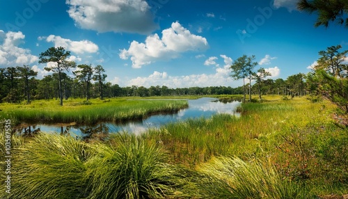 a sunny summer day at paynes prairie in gainesville florida