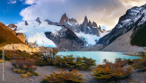 argentina patagonia el chalten los glaciares national park lagoon los tres