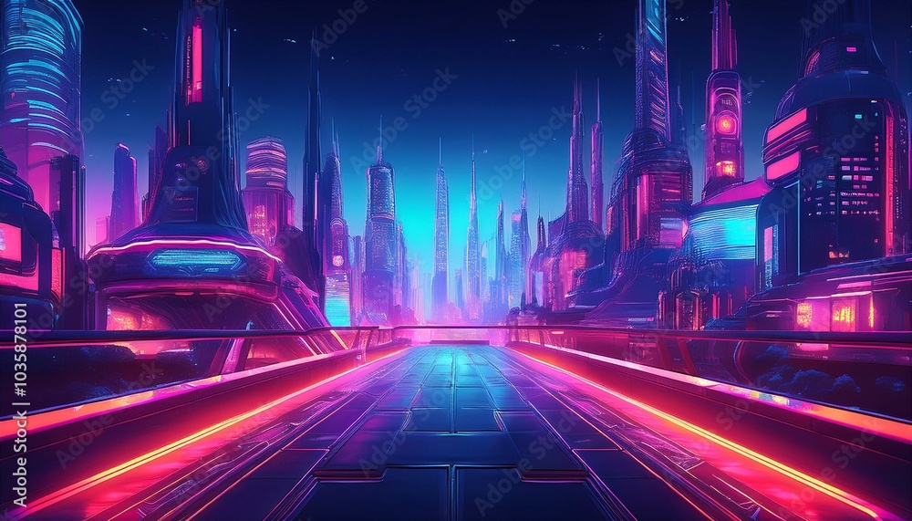 cyberpunk cityscape with neon lights cyberpunk cityscape with neon lights