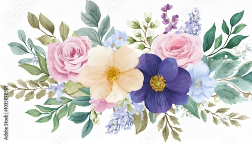 elegant watercolor floral bouquet