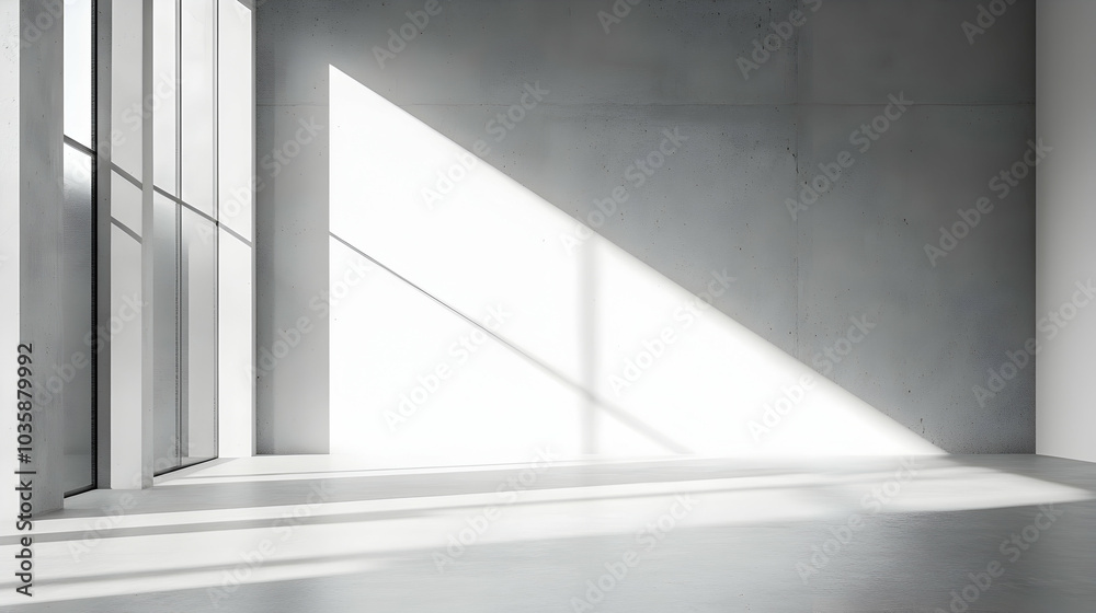 Obraz premium Empty gray concrete room, offering a neutral background for product presentation -